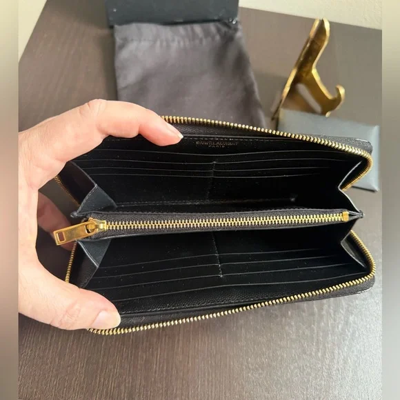 Saint Laurent Cassandre Matelassé Long Zippy Wallet